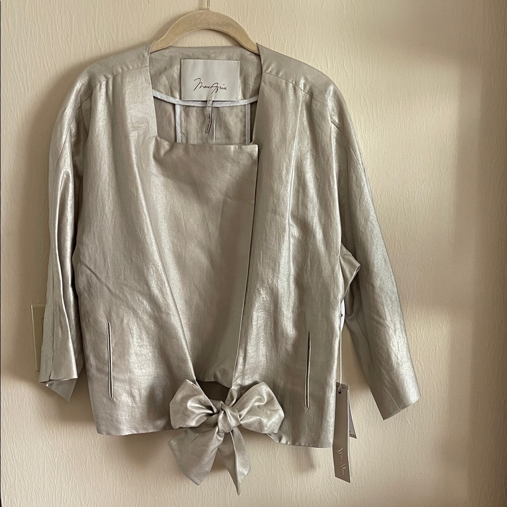BCBGMaxAzria Metallic Silver Blazer